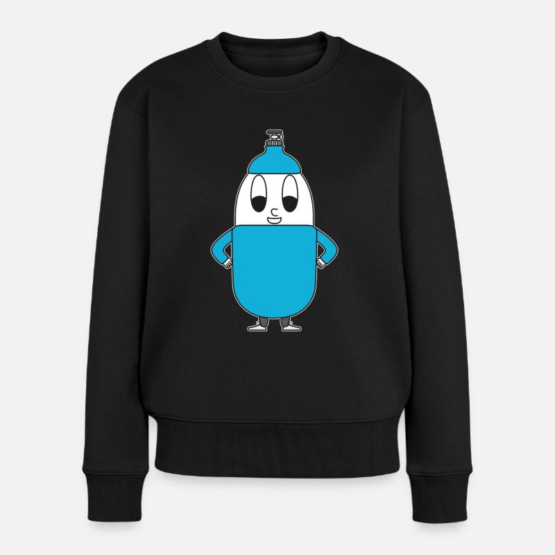 Helium-Flasche Ei - Frauen Premium Bio Pullover - Schwarz