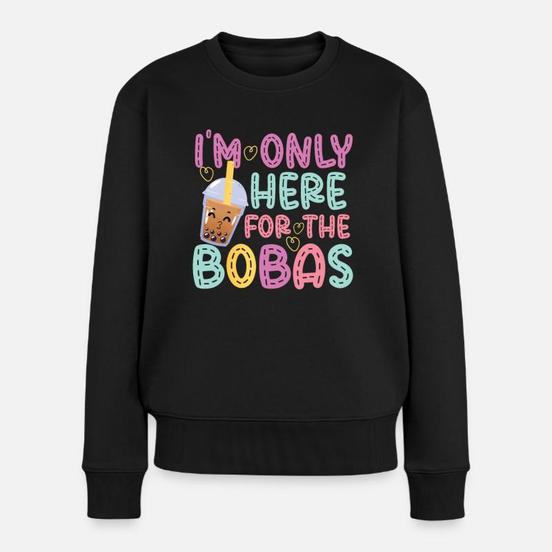 Bubble Tea - Frauen Premium Bio Pullover - Schwarz