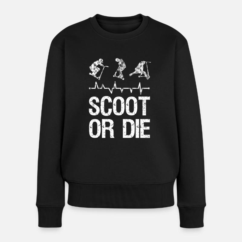 Stunt Scooter - Frauen Premium Bio Pullover - Schwarz