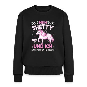 Mein Shetty Und Ich Pony Shetlandpony Geschenk - Frauen Premium Bio Pullover - Schwarz - Vorne - Julia (174cm)