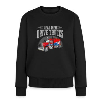 Real men drive trucks. Design for truck drivers - Pull Premium bio Femme - noir - Devant - Julia (174cm)