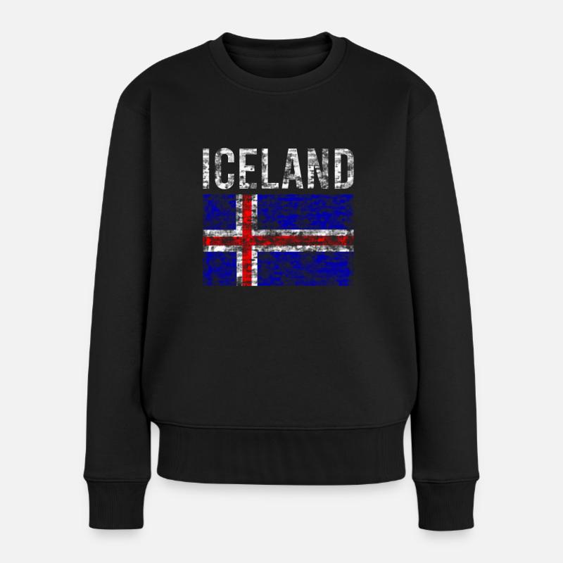 Drapeau de l’Islande Vintage - Pull Premium bio Femme - noir