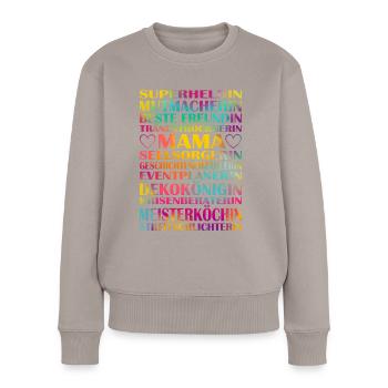 Fête des Mères - Pull Premium bio Femme - taupe - Devant - Julia (174cm)