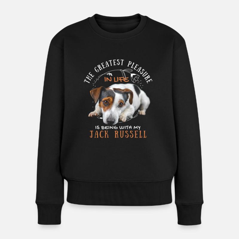 Süßer Jack-Russell-Spruch - Frauen Premium Bio Pullover - Schwarz
