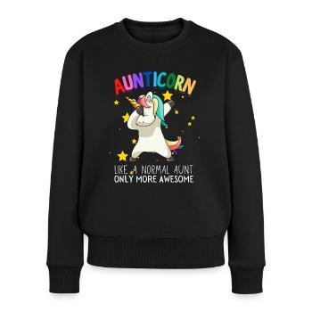 Aunticorn Aunt Dabbendes Unicorn Dabbing Unicorn - Women's Premium Organic Jumper - black - Front - Julia (174cm)