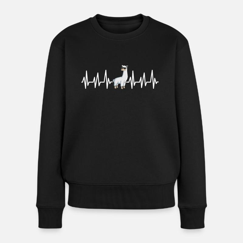Lama - Frauen Premium Bio Pullover - Schwarz
