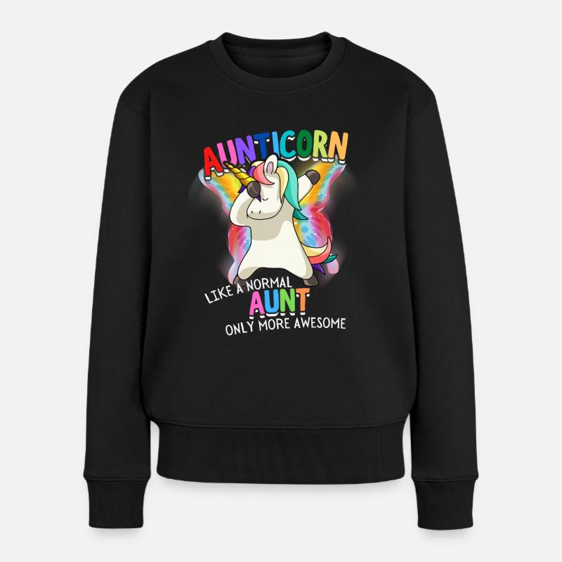 Aunticorn Tante Dabbendes Einhorn Dabbing Unicorn - Pull Premium bio Femme - noir