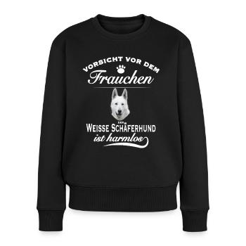 Weißer Schäferhund - Weißer Schäferhund Hund - Frauen Premium Bio Pullover - Schwarz - Vorne - Julia (174cm)