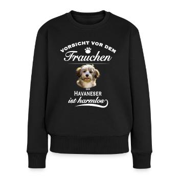 Havaneser - Havaneser Hund - Frauen Premium Bio Pullover - Schwarz - Vorne - Julia (174cm)