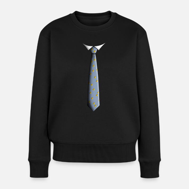 Cravate avec canard - Pull Premium bio Femme - noir