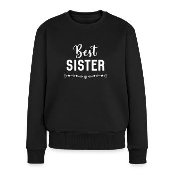 Beste Schwester - Frauen Premium Bio Pullover - Schwarz - Vorne - Julia (174cm)