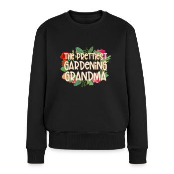 La plus belle jardinage grand-mère - Pull Premium bio Femme - noir - Devant - Julia (174cm)