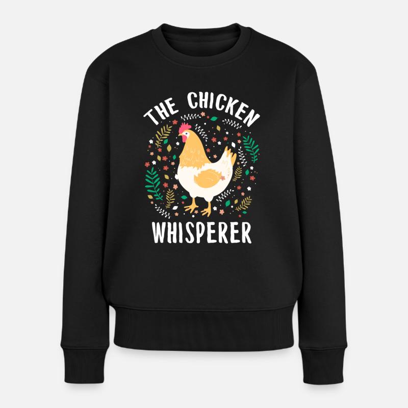 Huhn - Frauen Premium Bio Pullover - Schwarz