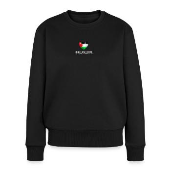 Free Palestine Palestina Freiheit - Frauen Premium Bio Pullover - Schwarz - Vorne - Julia (174cm)