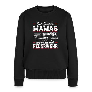 Feuerwehr Mama Spruch Feuerwehrfrau Geschenk - Frauen Premium Bio Pullover - Schwarz - Vorne - Julia (174cm)
