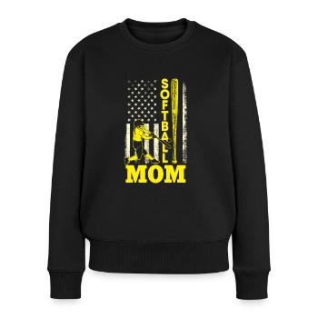 Softball Mama USA - Frauen Premium Bio Pullover - Schwarz - Vorne - Julia (174cm)