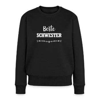 Beste Schwester - Frauen Premium Bio Pullover - Schwarz - Vorne - Julia (174cm)