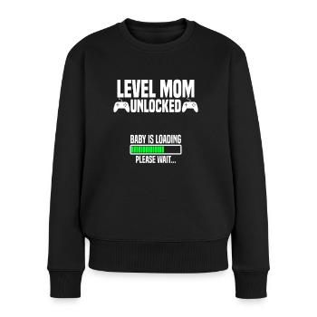 Niveau maman unlocked - Pull Premium bio Femme - noir - Devant - Julia (174cm)