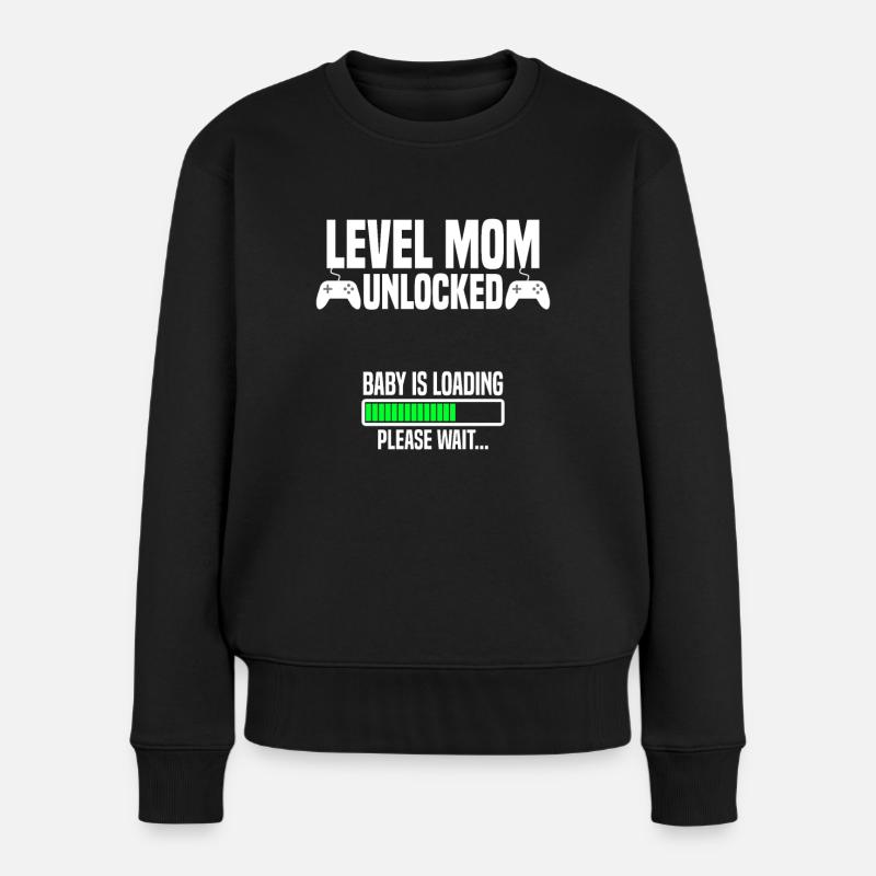 Level Mom unlocked - Women's Premium Organic Jumper - black