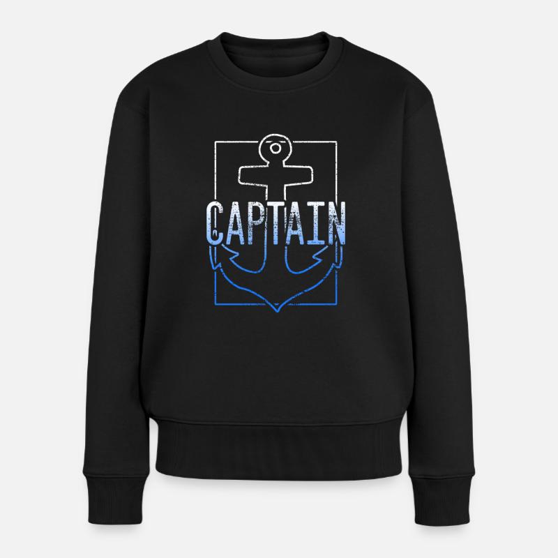 Kapitän - Frauen Premium Bio Pullover - Schwarz