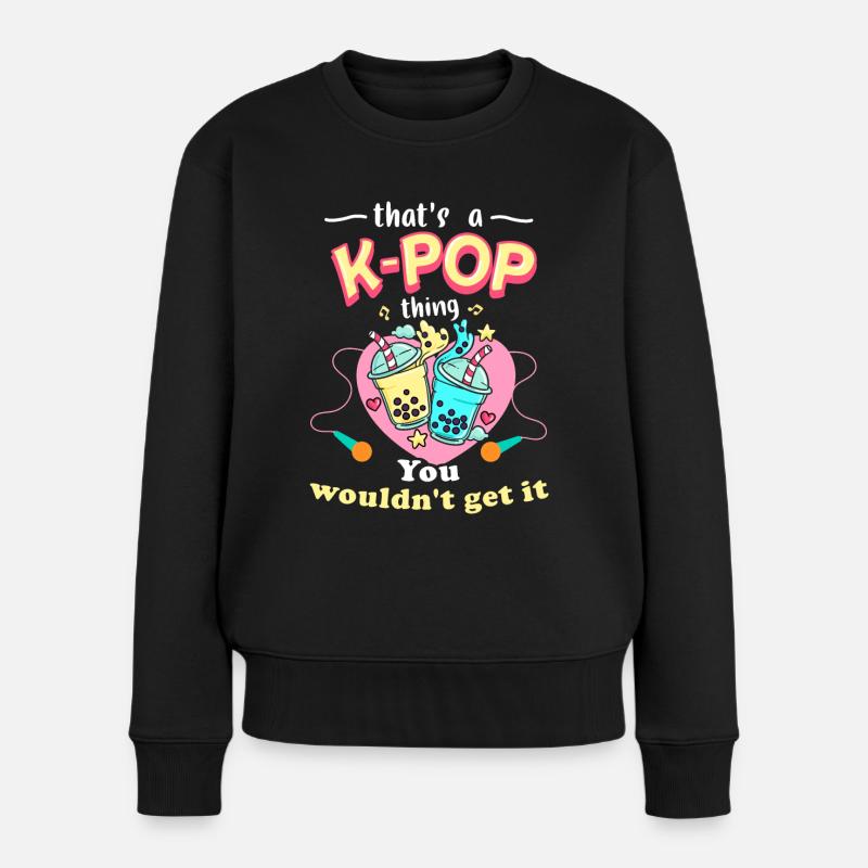 K-Pop - Frauen Premium Bio Pullover - Schwarz