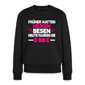 e-bike fahrrad elektrofahrrad damen frauen - Frauen Premium Bio Pullover - Schwarz - Vorne - Julia (174cm)