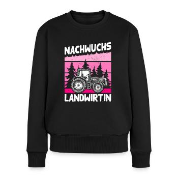 Nachwuchs Landwirtin Traktor Mädchen Geschenk - Frauen Premium Bio Pullover - Schwarz - Vorne - Julia (174cm)