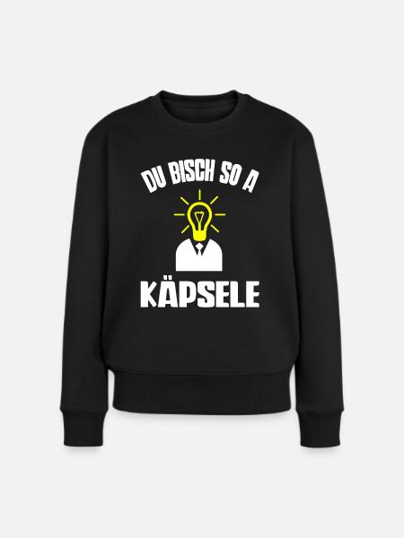 Käpsele Spruch Glühbirne Lustiges Geschenk T-Shirt - Frauen Premium Bio Pullover - Schwarz