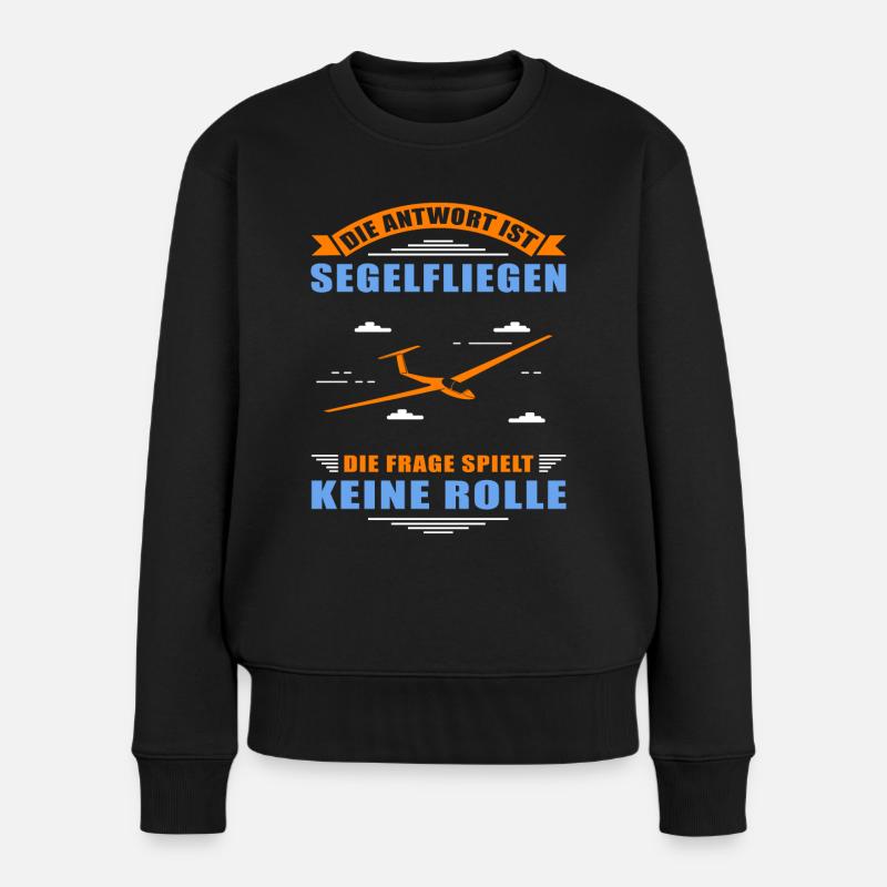 Segelfliegen Segelflug Segelflugzeug Geschenk - Frauen Premium Bio Pullover - Schwarz
