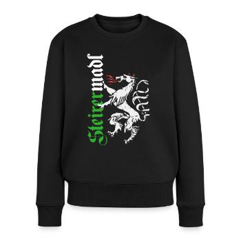 Steirermadl - Frauen Premium Bio Pullover - Schwarz - Vorne - Julia (174cm)