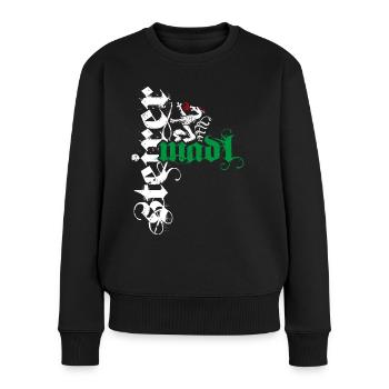 Steirermadl Steiermark Steirer Madl Steirerin - Frauen Premium Bio Pullover - Schwarz - Vorne - Julia (174cm)