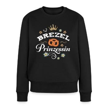 Brezel Prinzessin Bayern Dialekt Bayrisches Madl - Frauen Premium Bio Pullover - Schwarz - Vorne - Julia (174cm)