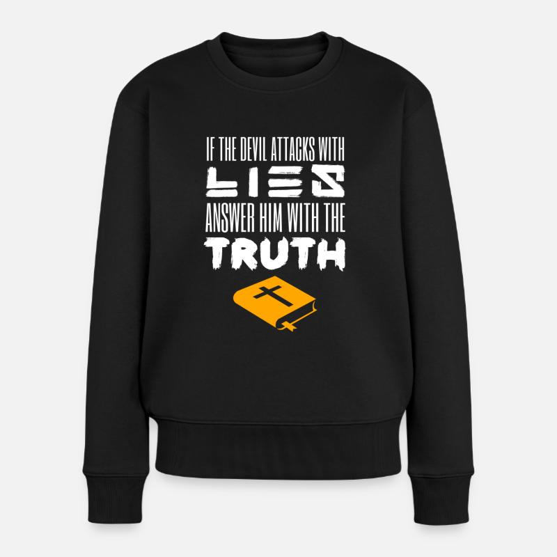Jesus Jesus Jesus Christlich Christlich Christlich - Frauen Premium Bio Pullover - Schwarz