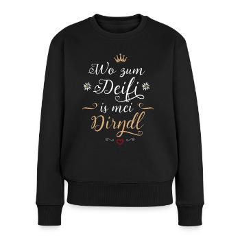 Trachtenshirt Damen Mädchen Dirndl Ersatz Tracht - Frauen Premium Bio Pullover - Schwarz - Vorne - Julia (174cm)