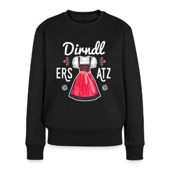 Dirndl Ersatz Damen Trachtenshirt Kinder Mädchen - Frauen Premium Bio Pullover - Schwarz - Vorne - Julia (174cm)