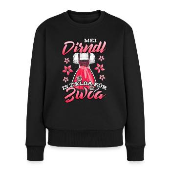 Mei dirndl is z kloa für Zwoa Tracht Schwangere - Frauen Premium Bio Pullover - Schwarz - Vorne - Julia (174cm)