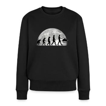 Grillen Evolution Mond Grillwurst Grill Grillen - Frauen Premium Bio Pullover - Schwarz - Vorne - Julia (174cm)