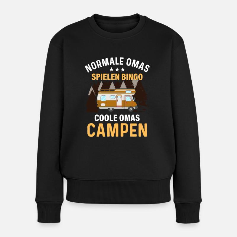 Oma Wohnmobil Wohnwagen Camping Geschenk - Frauen Premium Bio Pullover - Schwarz