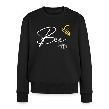 Bee happy - Frauen Premium Bio Pullover - Schwarz - Vorne - Julia (174cm)