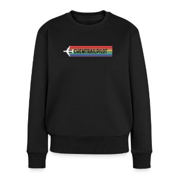 Chemtrailpilot Verschwörung Piloten LGBTQ Shirt - Frauen Premium Bio Pullover - Schwarz - Vorne - Julia (174cm)