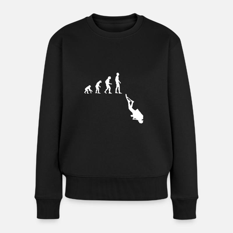 Tauchen Evolution | Menschen Entwicklung Idee - Frauen Premium Bio Pullover - Schwarz