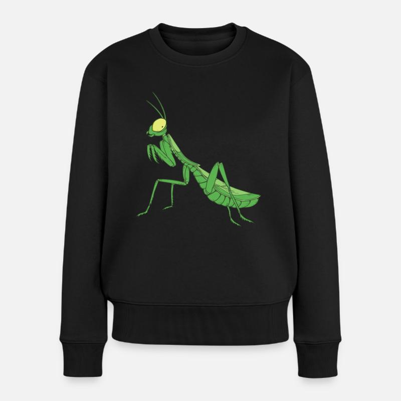 Gottesanbeterin Insekten Praying Mantis - Frauen Premium Bio Pullover - Schwarz