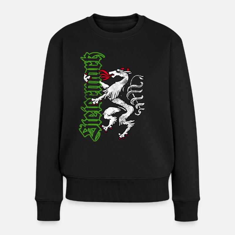 Steiermark T-Shirt Retro Panther Wappen - Frauen Premium Bio Pullover - Schwarz