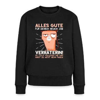 Jobwechsel Neuer Job Abschied Abschiedsgeschenk - Frauen Premium Bio Pullover - Schwarz - Vorne - Julia (174cm)