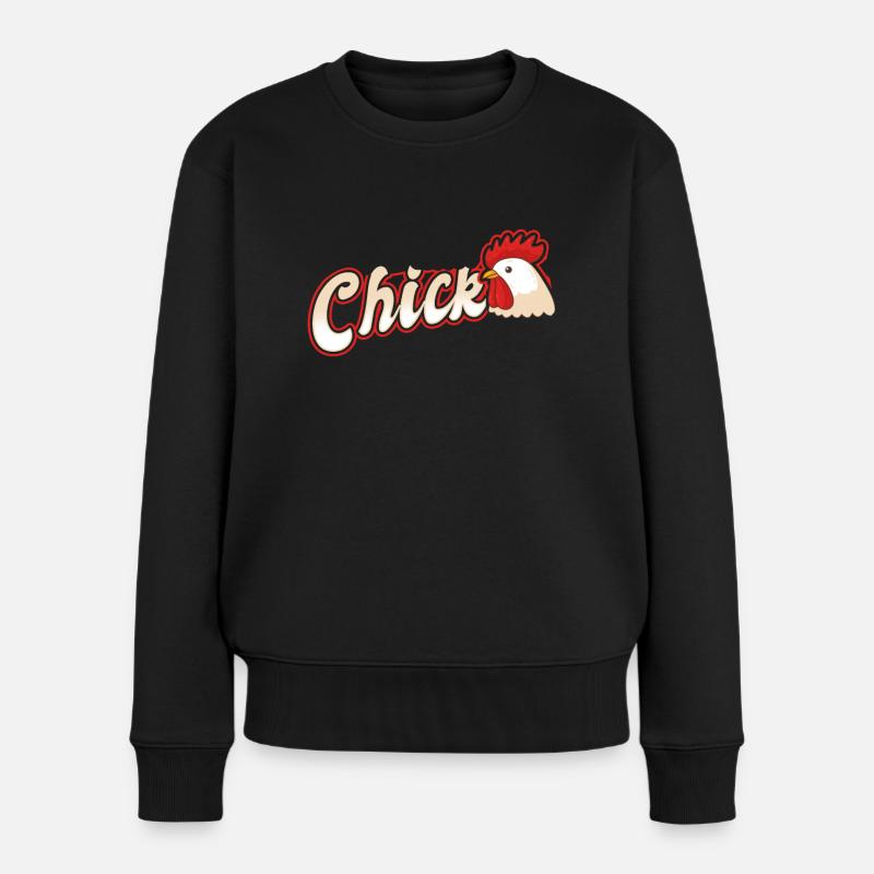 Huhn - Frauen Premium Bio Pullover - Schwarz