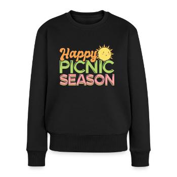 Picknick Sommersaison - picknicken Sonnenschein - Frauen Premium Bio Pullover - Schwarz - Vorne - Julia (174cm)