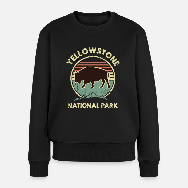 Parc national de Yellowstone Bison - Pull Premium bio Femme - noir