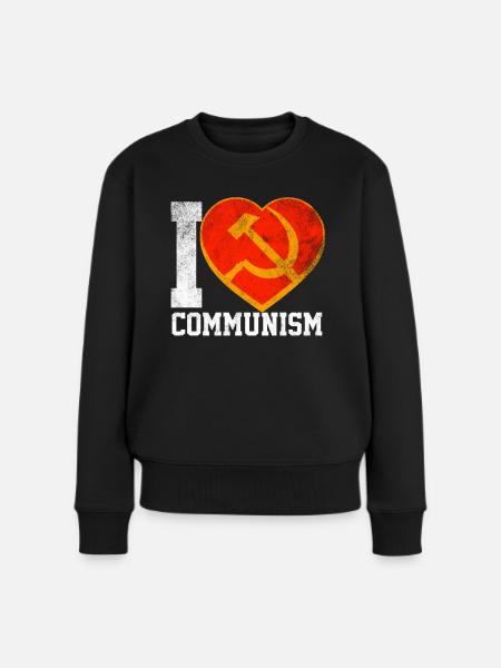 Ich liebe Kommunismus - Frauen Premium Bio Pullover - Schwarz