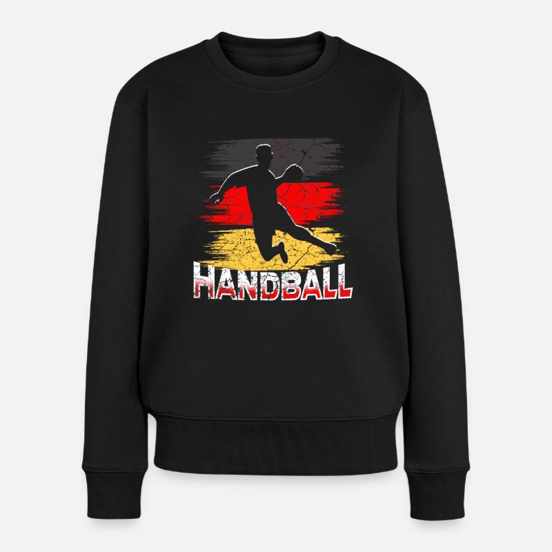 Handball Deutschland - Frauen Premium Bio Pullover - Schwarz