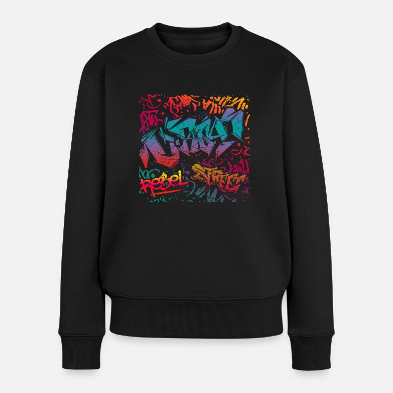 Graffiti Kunst - Frauen Premium Bio Pullover - Schwarz